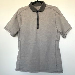 Mens Lululemon Propel heather gray polo shirt medium.
